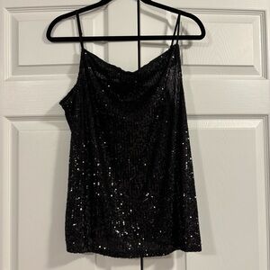 Ann Taylor Black Sequin Camisole